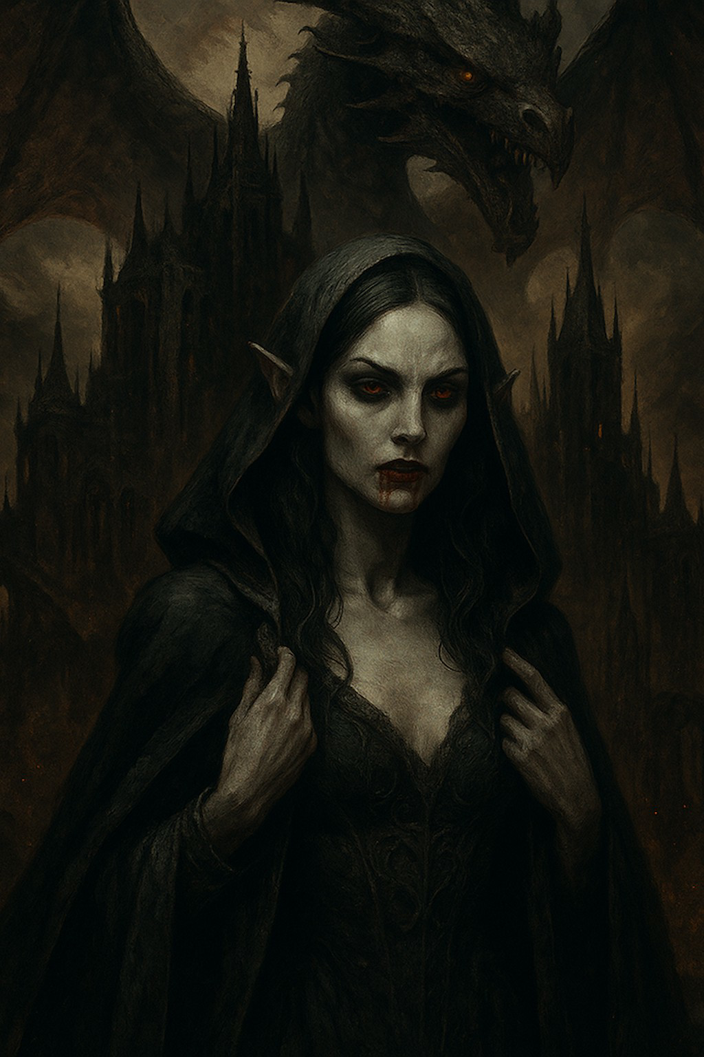 Cover for 'Häusergeflüster' in the 'Dark Fantasy' category, themed 'Fantasy'.