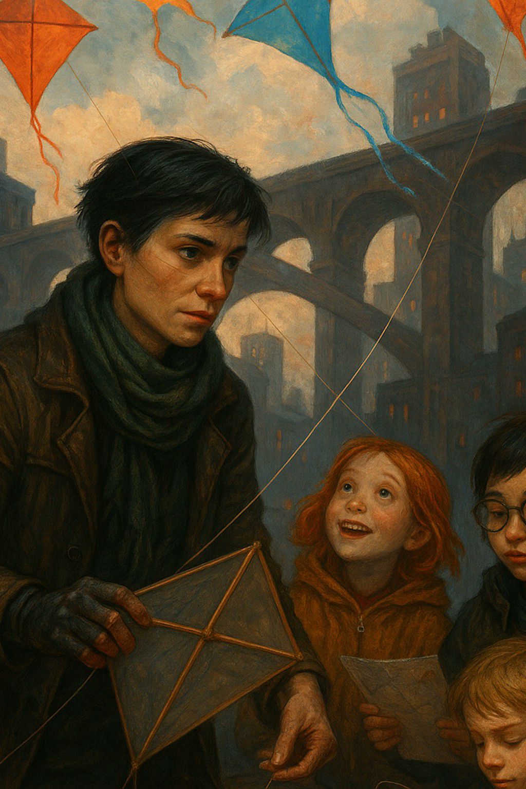 Cover for 'Bridge of Kites' in the 'School Stories' category, themed 'Children's'.